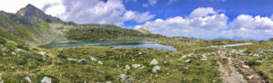 ...panoramica dall'alto dei Laghi Bombasel