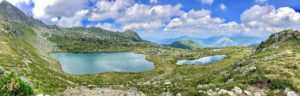 ...panoramica dall'alto dei Laghi Bombasel