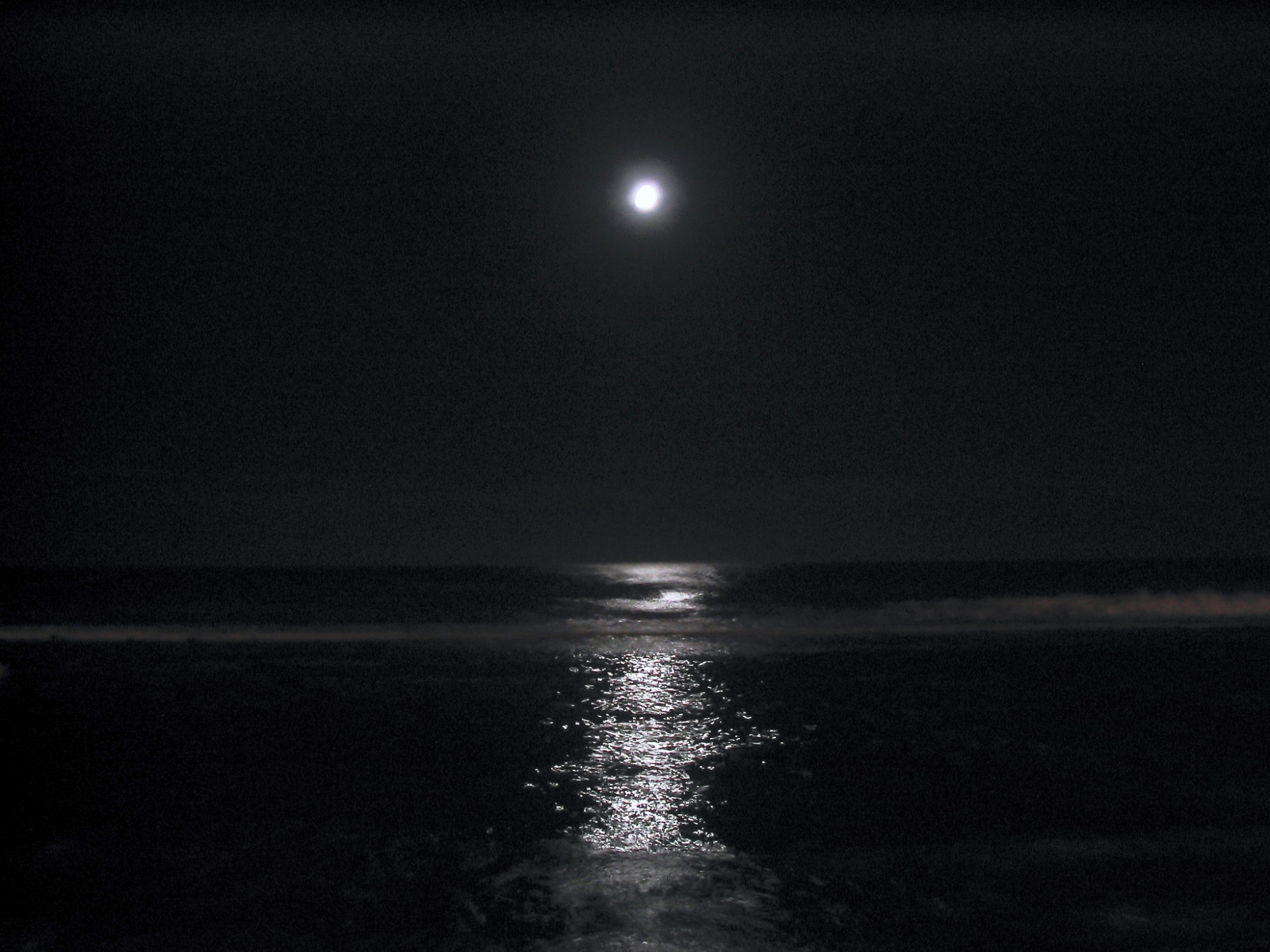 luna di notte e mare