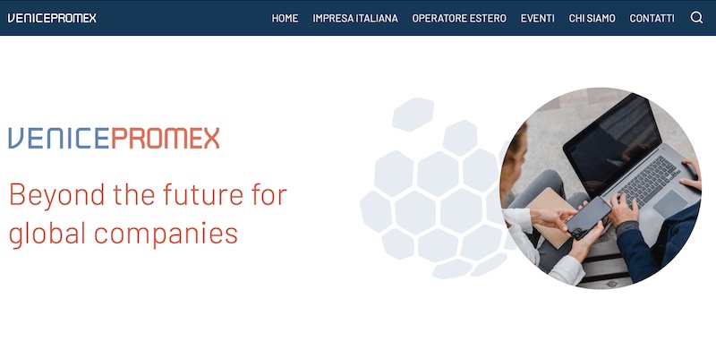 Screenshot del portale Venicepromex